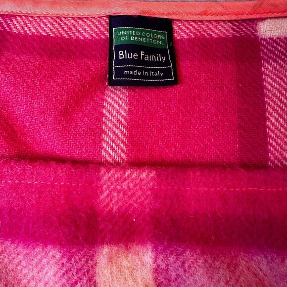 United Colors Benetton Dress Womens Blue Family Italy Wool Windowpane Plaid - Picture 2 of 14